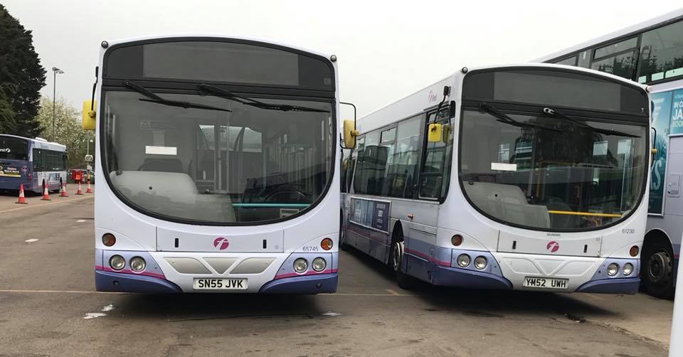 SN55JVK 65745 + YM52UWH 61230 FE CR DEPOT FOR MOVE TO SCOTLAND 27-4-18 (DANIEL LATUS)