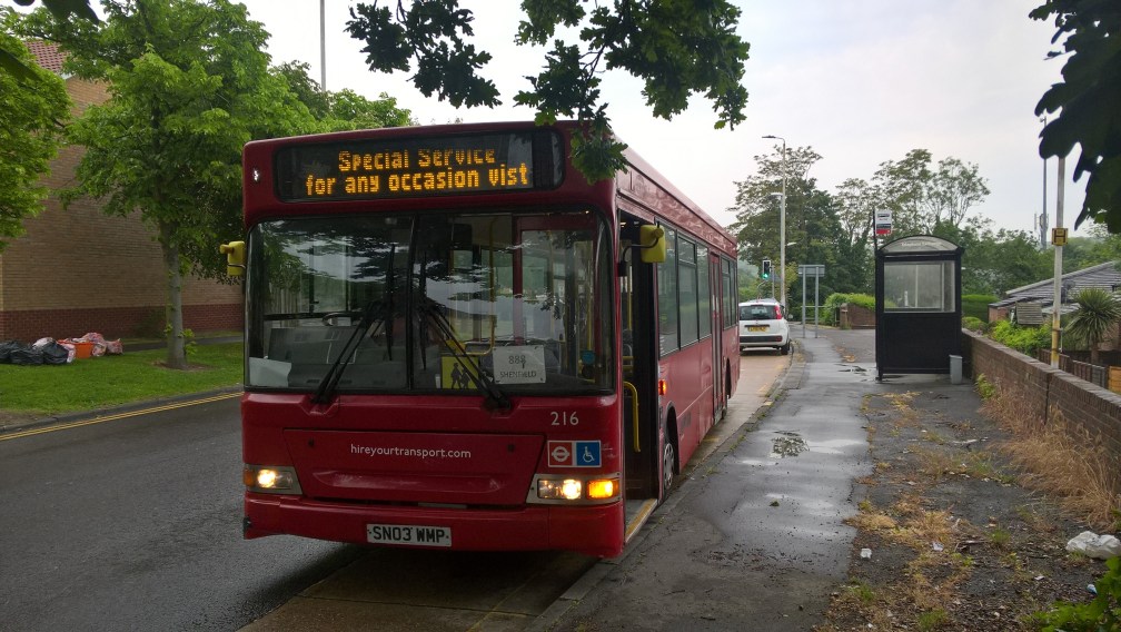 SN03WMP HIRE YOUR TRANSPORT-BLUELINE 888 (LAINDON TELPHONE EXCHANGE) 25-5-18 (J SADD)