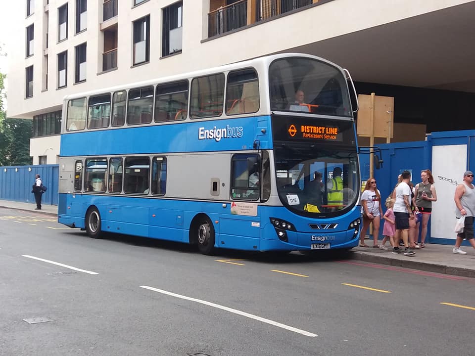 LX15GPY 130 ENSIGNBUS LUL DISTRICT LINE RRP (TOWER HILL) 1-7-18 (S AUSTIN)