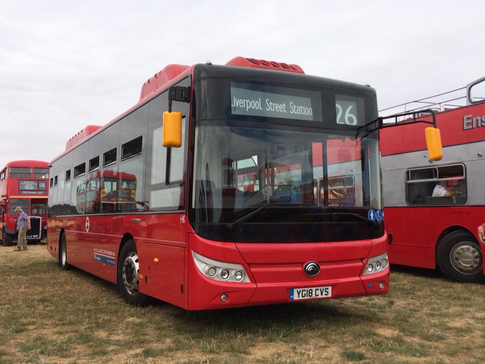 YG18CVS YUTONG ELECTRIC DEMO TOWER TRANSIT 26 (BASILDON BUS RALLY) 22-7-18 (D PRETTY)