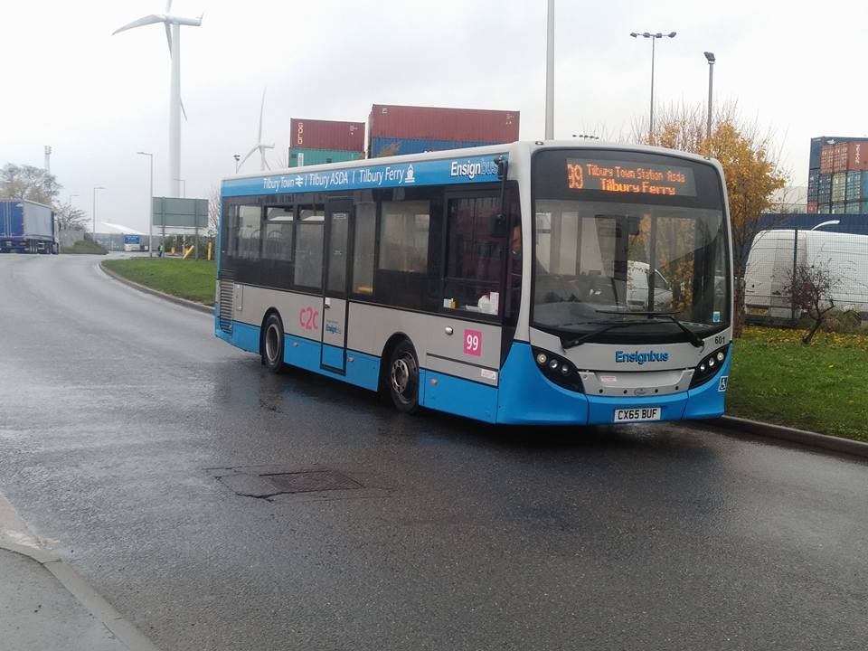 CX65BUF 601 ENSIGNBUS 99 (TILBURY DOCKS) 1-12-18 (S AUSTIN)