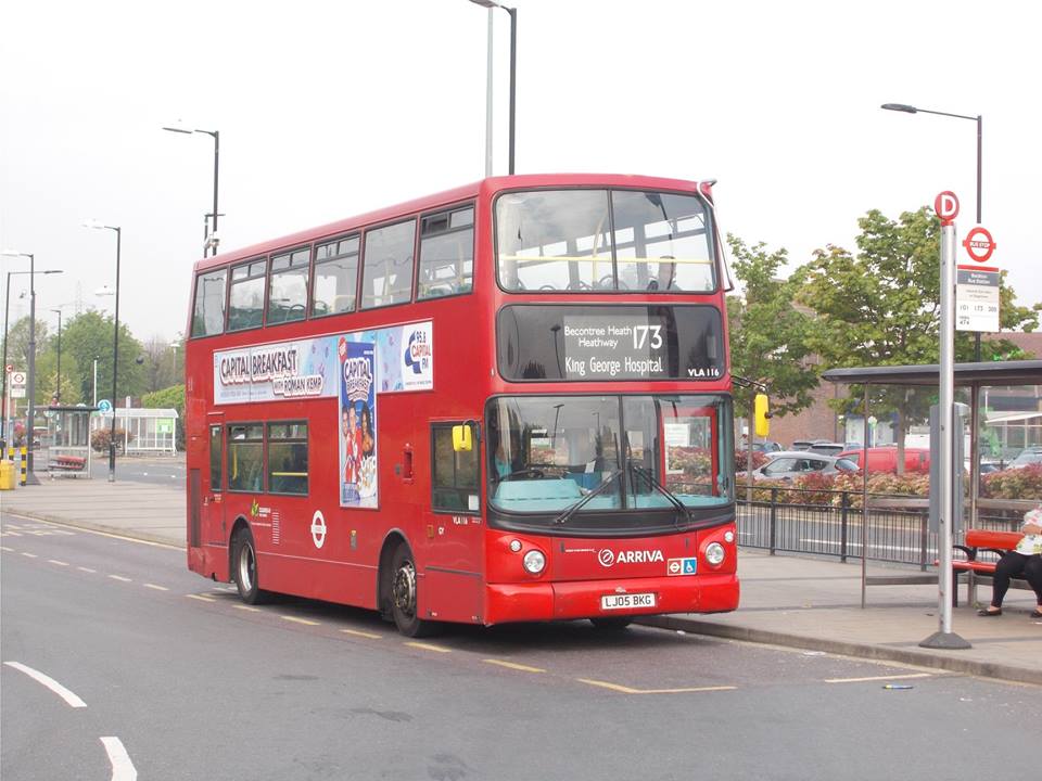 LJ05BKG VLA116 AR LON NORTH 173 (BECKTON B S) 25-4-19 (D ACOTT)